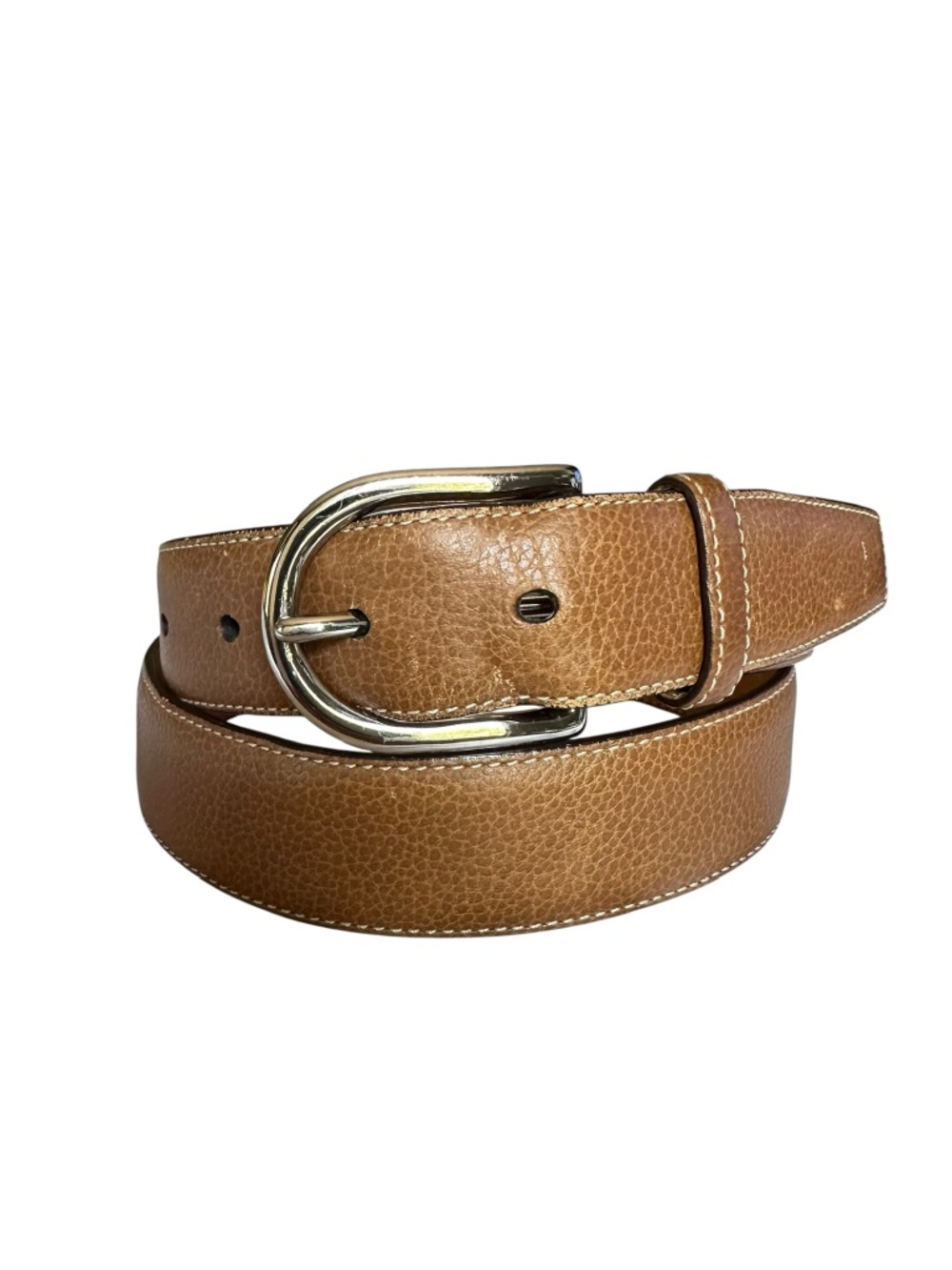 Vintage COACH 90047 Tan Pebbled Leather Belt Size 30 Small Unisex